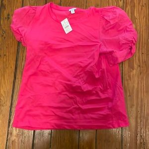 JCrew Factory Clip-Dot Tie Sleeve Top NWT Size M